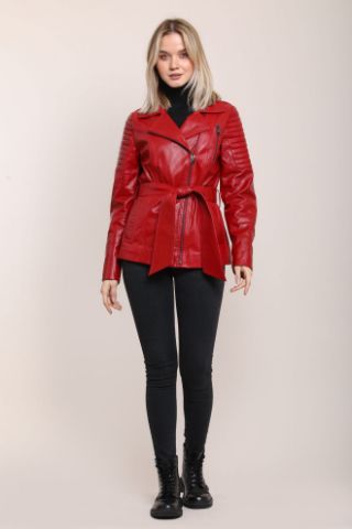 Picture of Kırmızı Deri Kadın Ceket