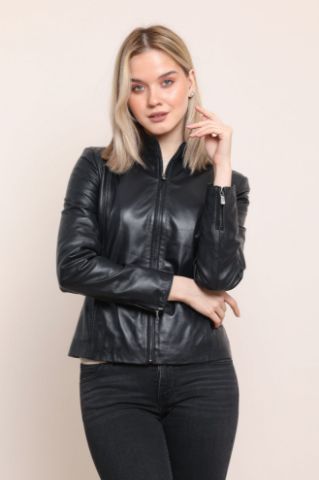 Picture of Siyah Deri Kadın Ceket