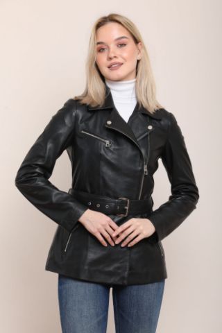 Picture of Siyah Deri Kadın Ceket