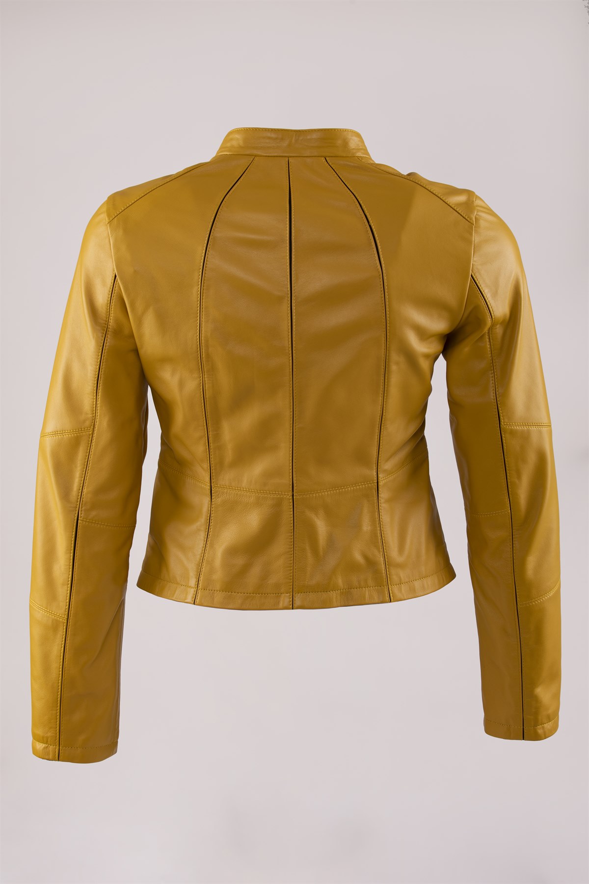 Picture of The best woman yellow leather jacket