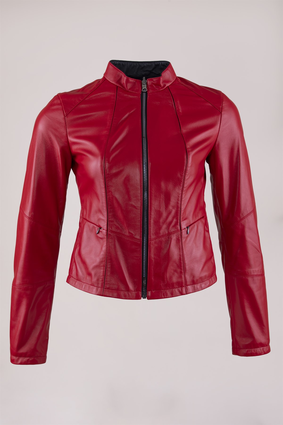 Picture of The best woman red leather jacket