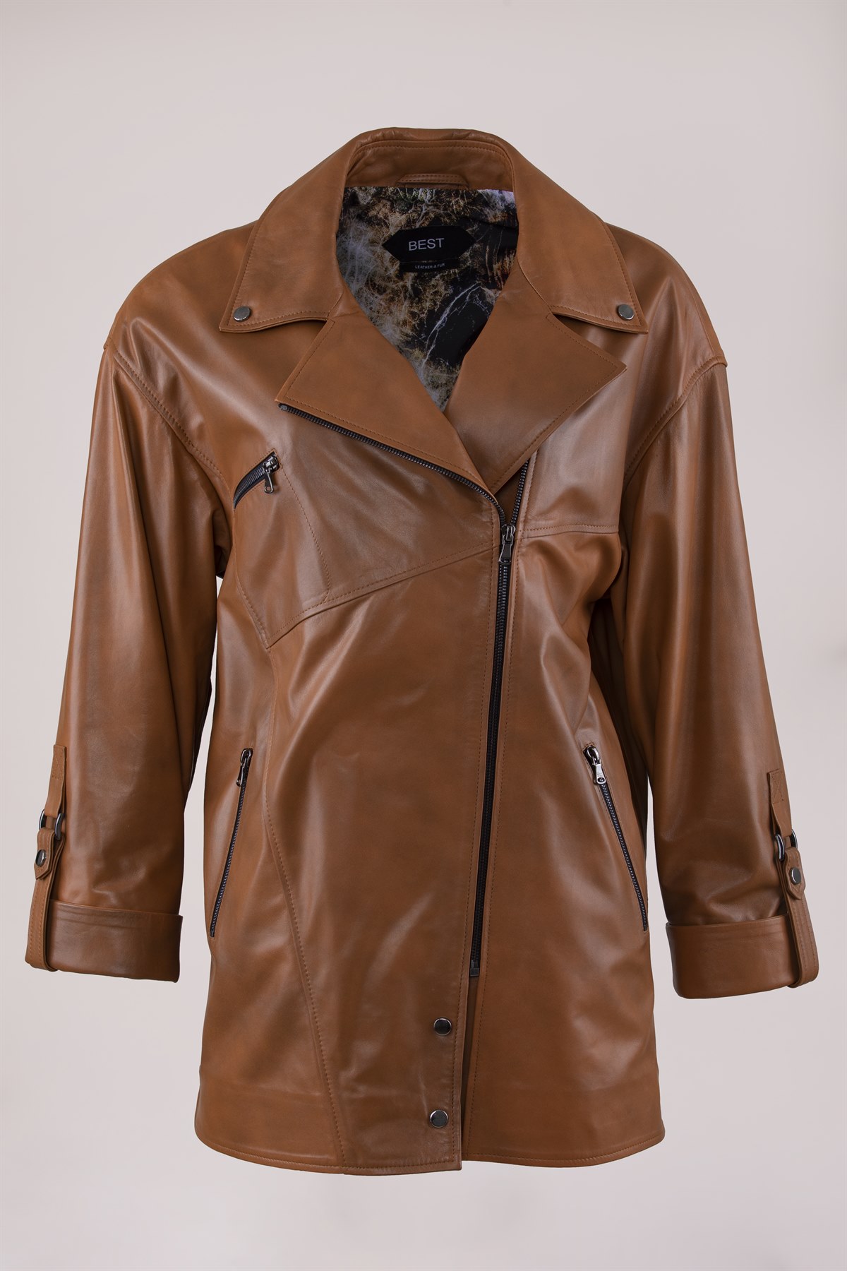 Picture of BestDeri female whiskey leather jacket
