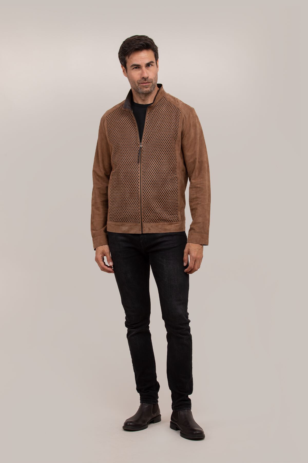 Picture of Men's mink coffee suede jacket