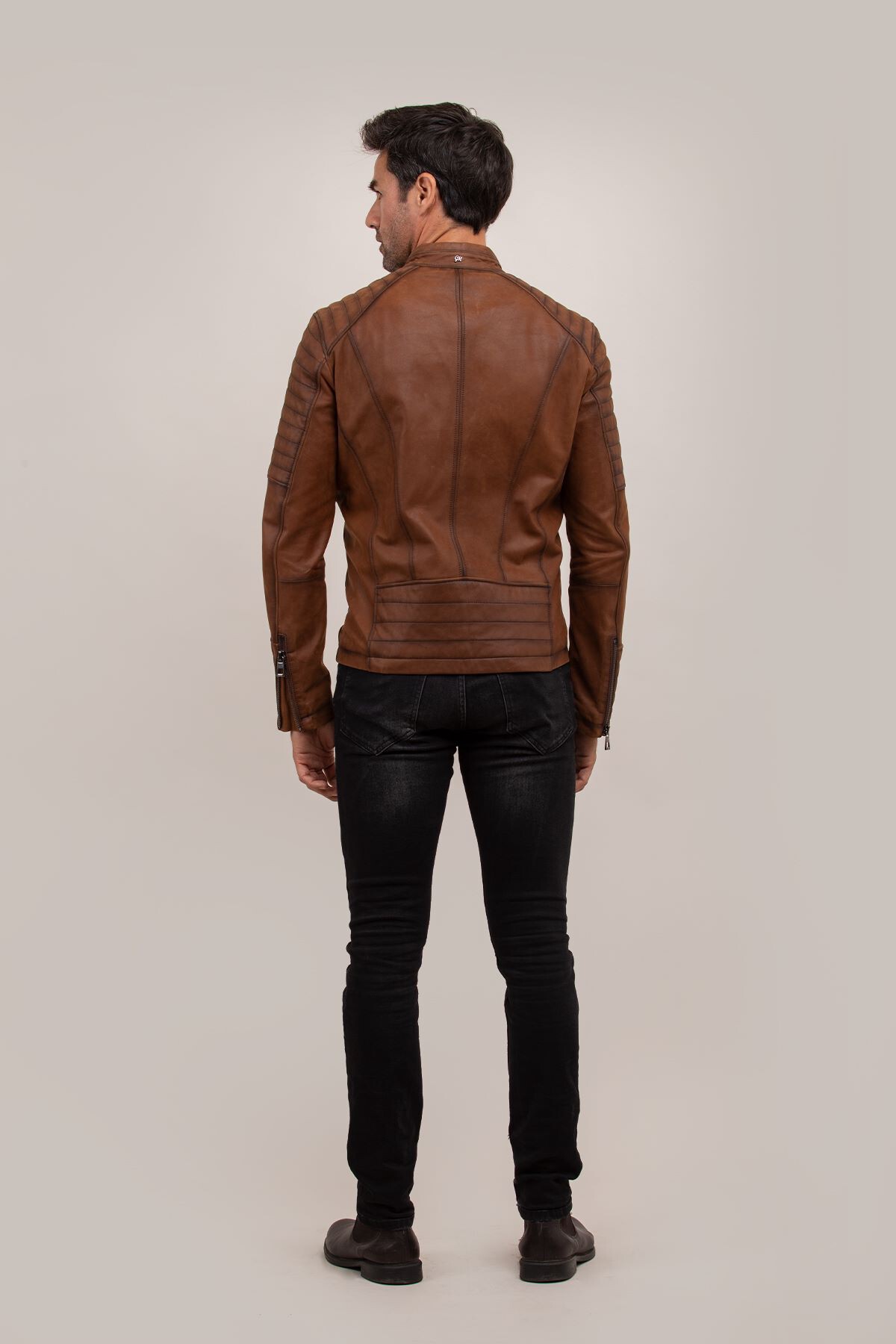 Picture of BestDerei Men's Taba Leather Jacket