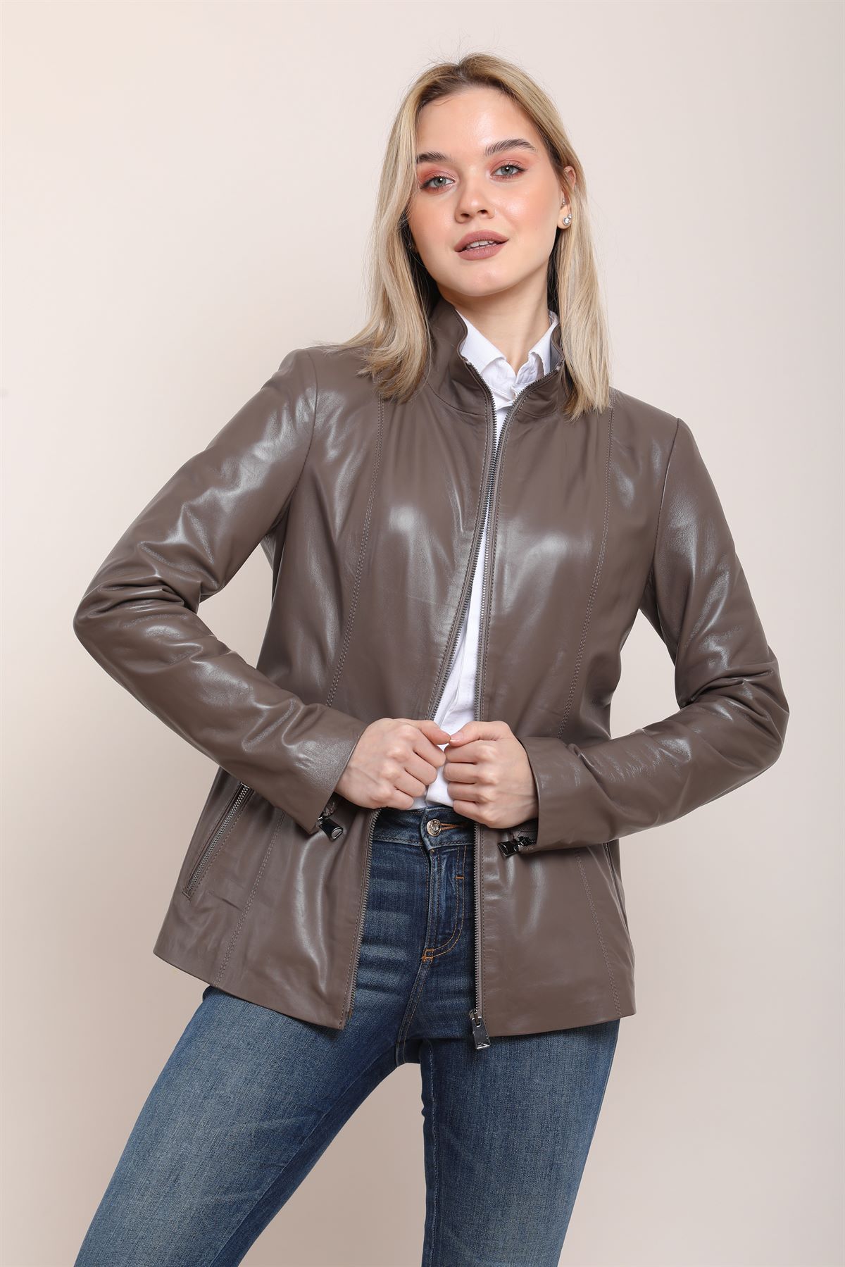 Picture of BestDerei Women's Coffee3820 Leather Jacket