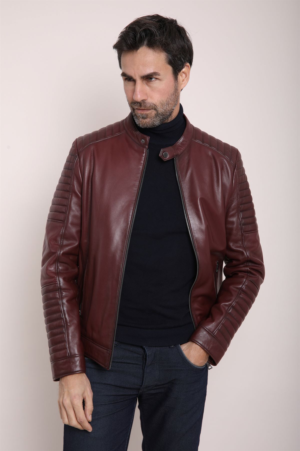Picture of Best Bordeaux Leather Jacket