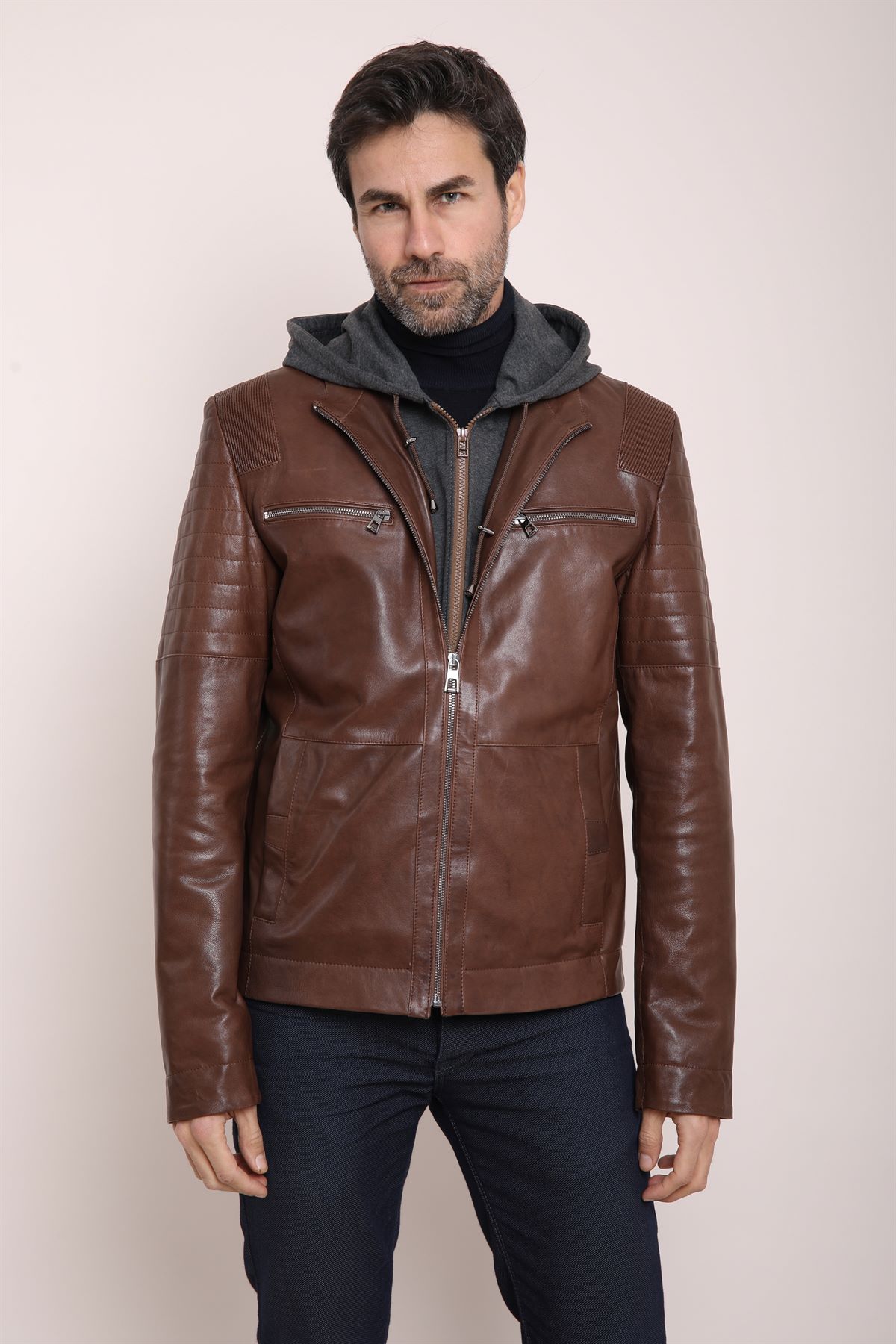 Picture of BestDerei Men's Cay Leather Jacket