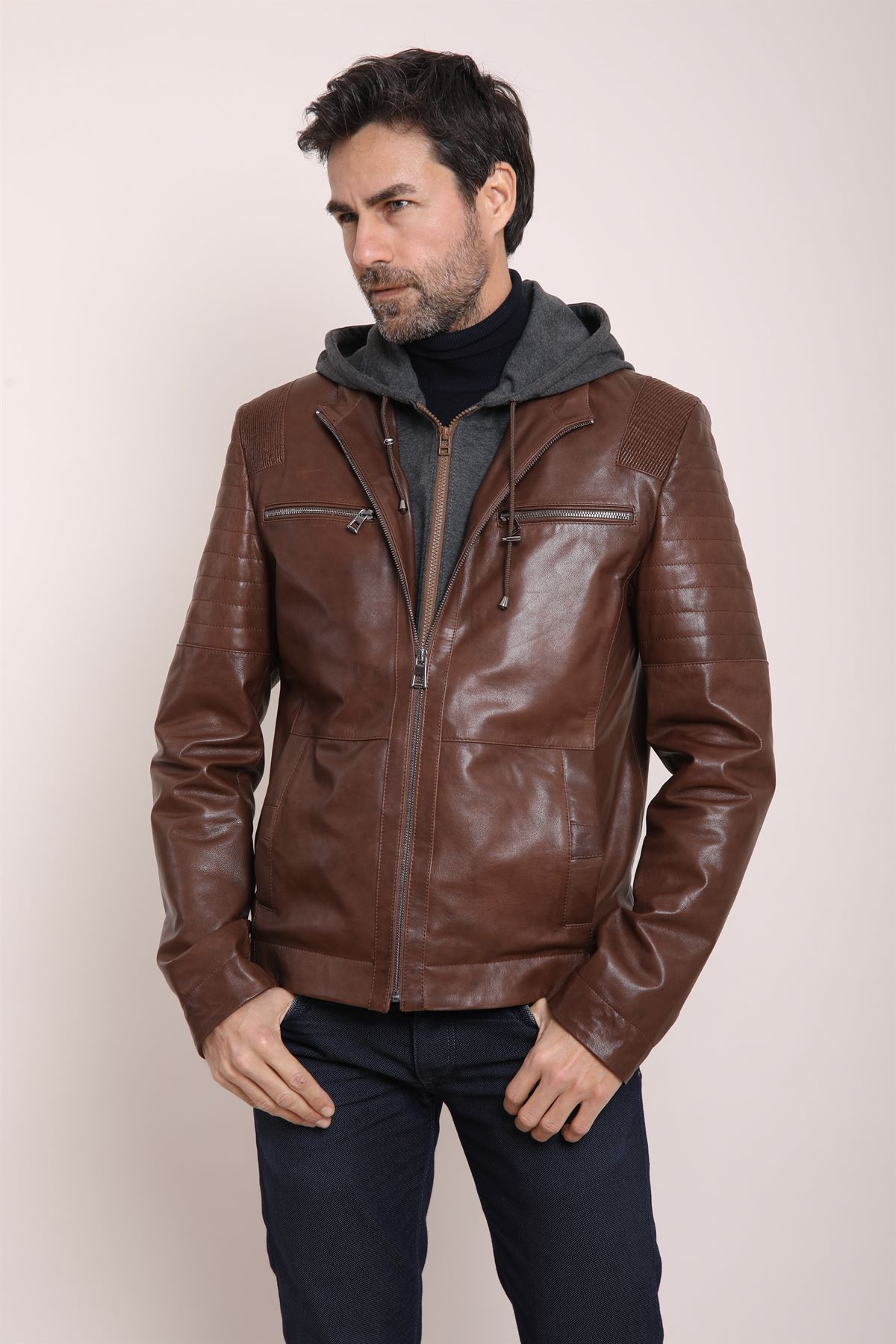 Picture of BestDerei Men's Cay Leather Jacket