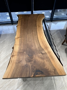 Picture of Ready to Ship 78'' x 31'' Walnut Slab Dining Table 