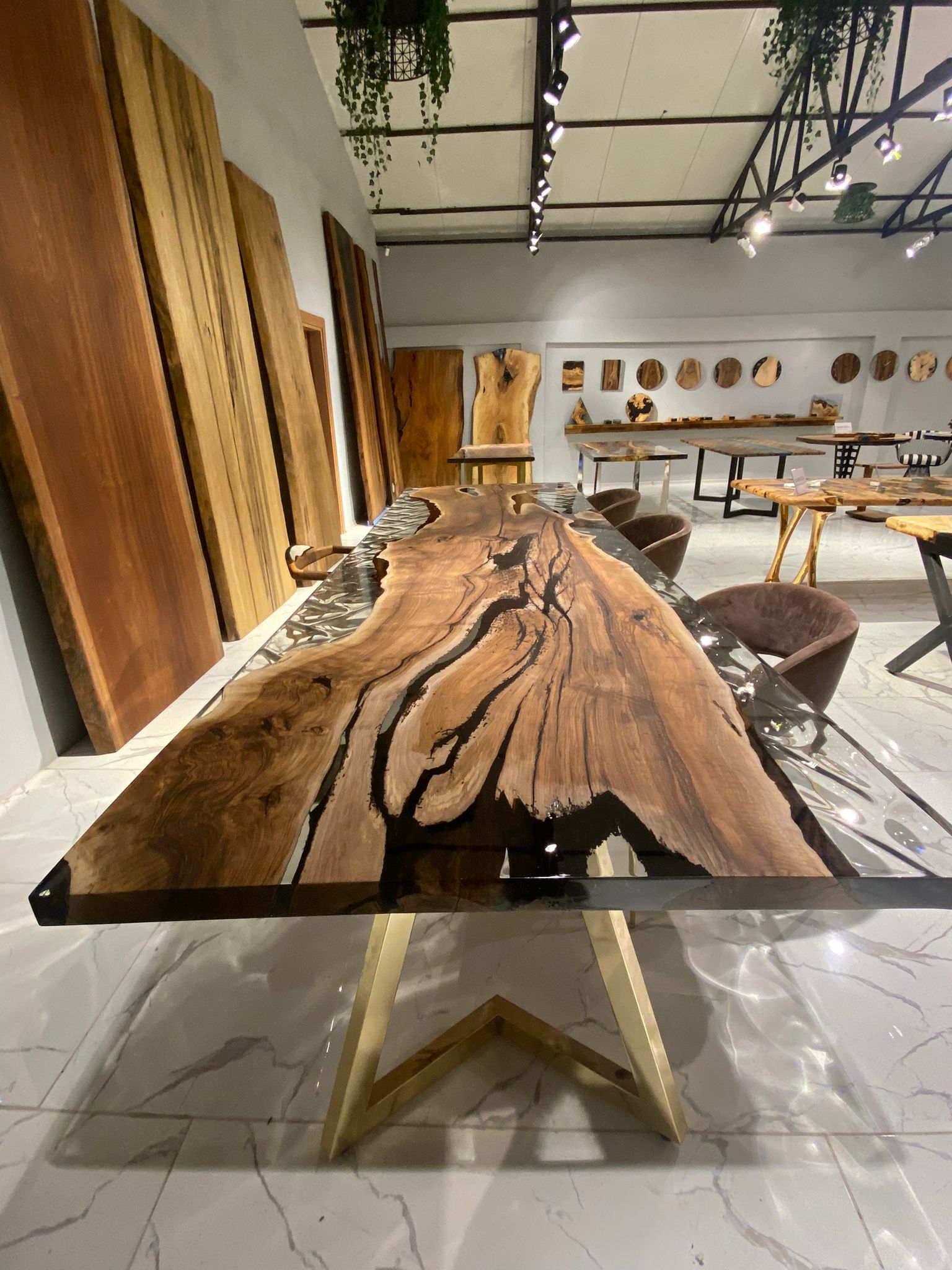 Picture of Walnut Wood Dining and Meeting Table 