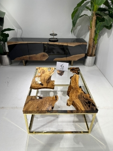 Picture of Custom Order Clear Olive Wood Coffee Table 