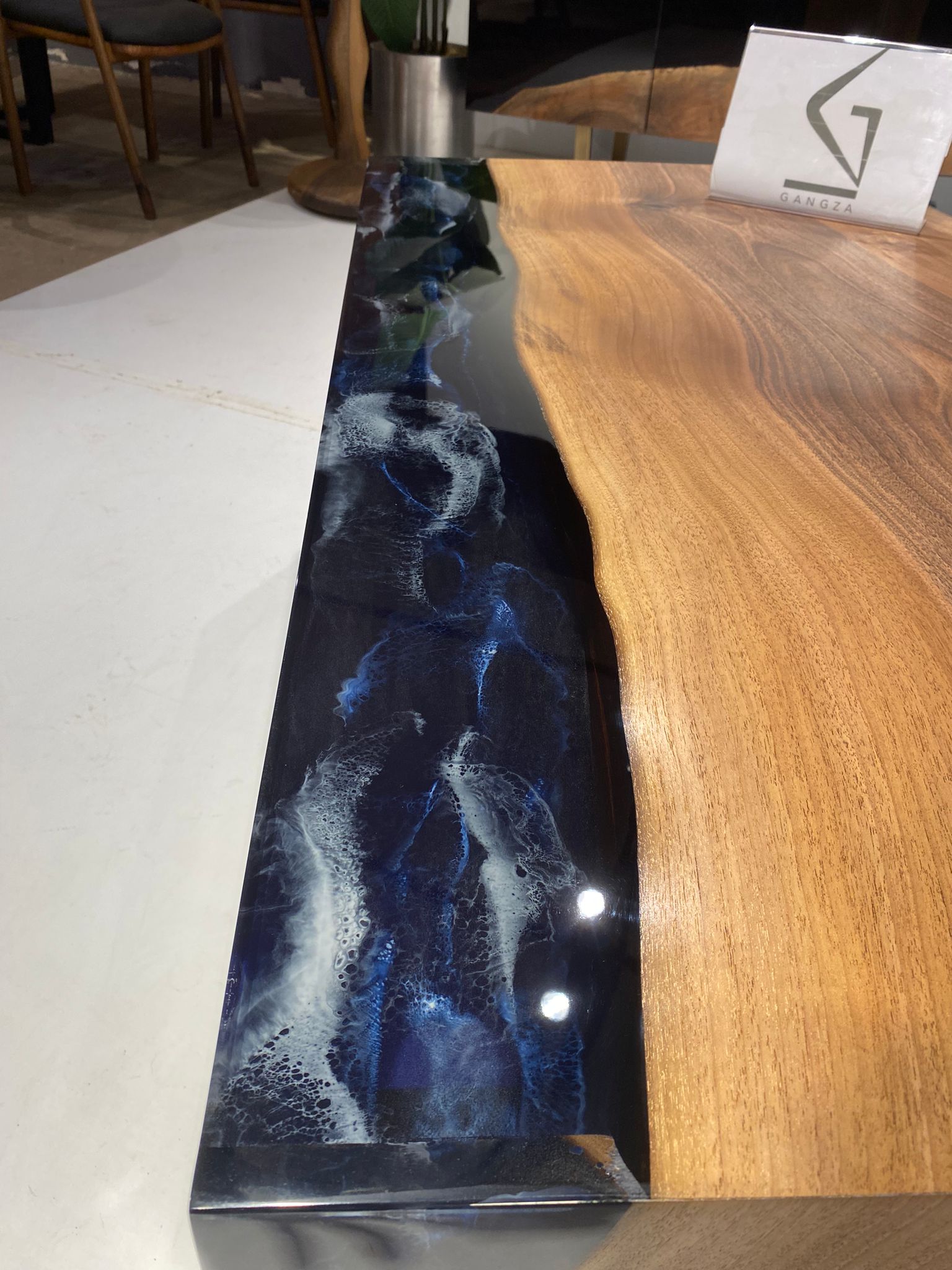 Picture of Custom Order Waterfall Coffee Table | Live Edge Resin Table |Epoxy Coffee Table 