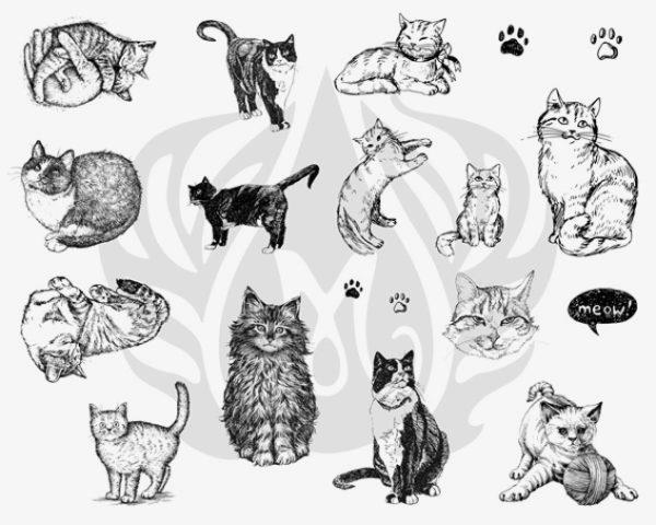 Resim DESIGNER SILKSCREEN CATS DSS-0120