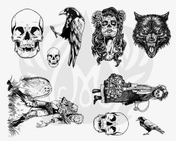 Resim DESIGNER SILKSCREEN CREEPY (DARK ELEMENTS) DSS-0114