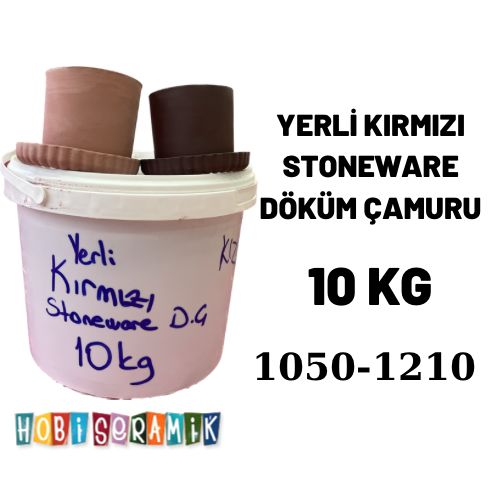 Resim KIRMIZI STONEWARE YERLİ SIVI DÖKÜM ÇAMURU 10 KG (1190-1210)