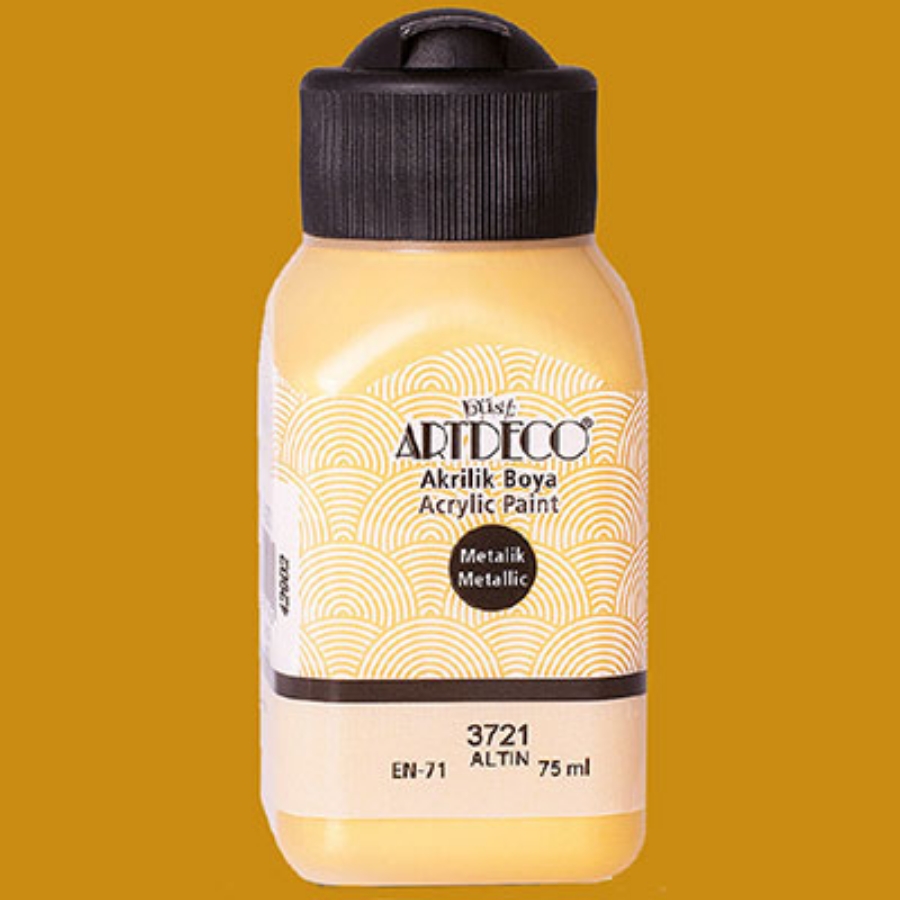 Resim Artdeco Metalik Akrilik Boya 75Ml Altın 3721