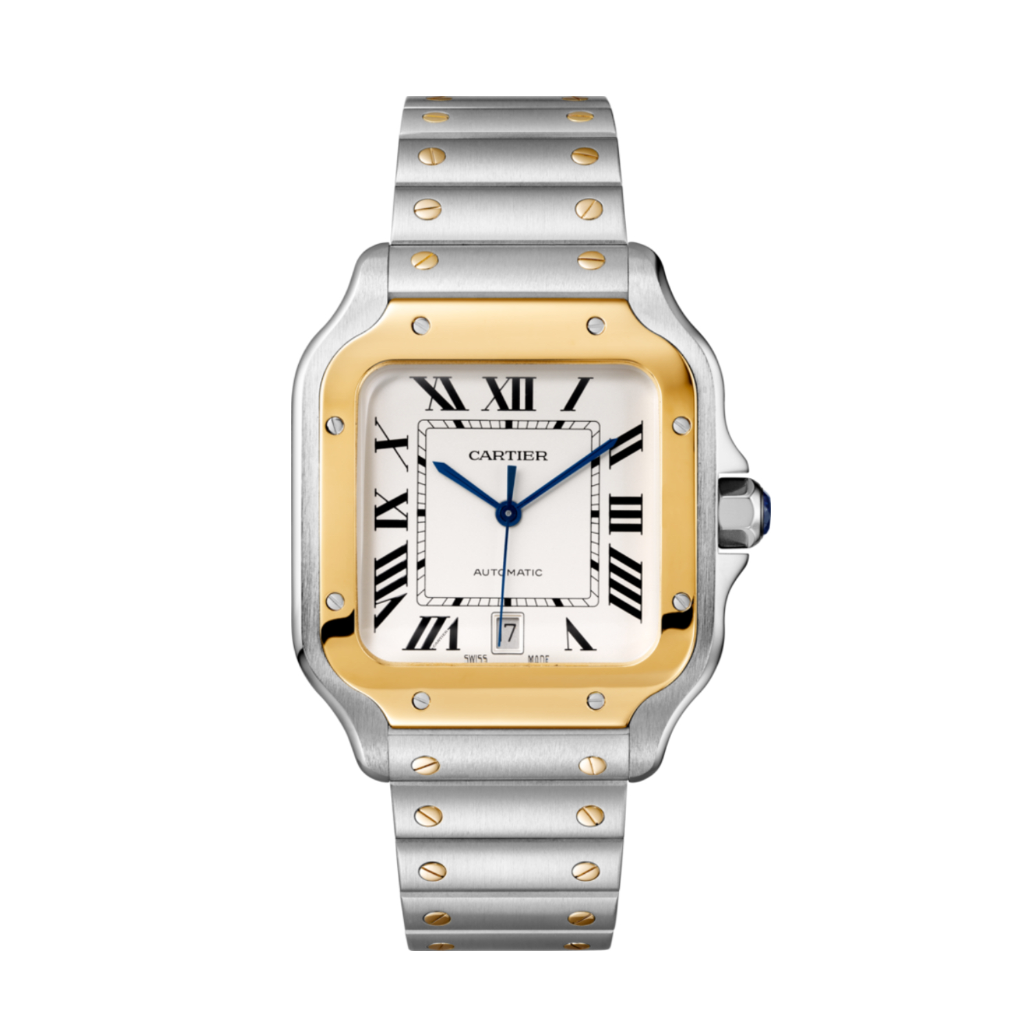 Picture of SANTOS DE CARTIER - YELLOW GOLD & STEEL AUTOMATIC LARGE