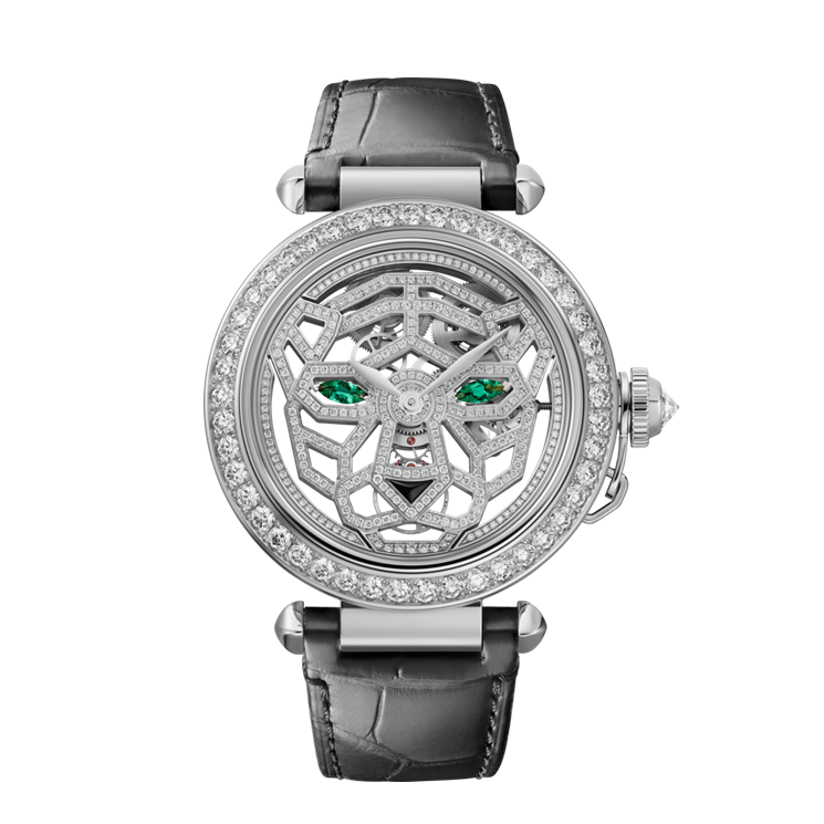 Resim PASHA DE CARTIER PANTHERE - WHITE GOLD HAND WOUND 41 MM