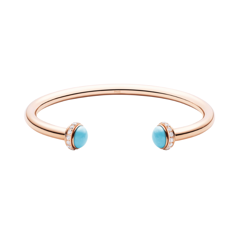 Picture of PIAGET Rose Gold Turquoise Diamond Open Bangle Bracelet