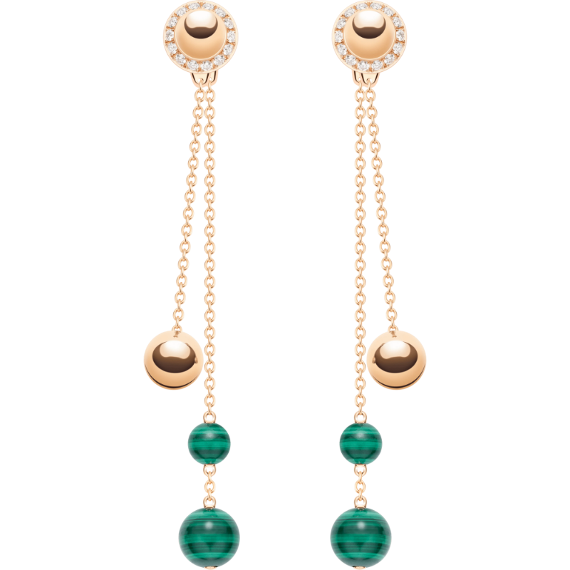 Picture of PIAGET Rose Gold Malachite Diamond Earrings