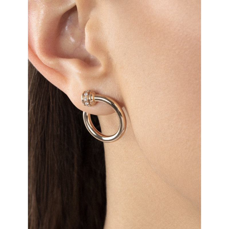 Resim PIAGET Rose Gold Diamond Open Hoop Earrings