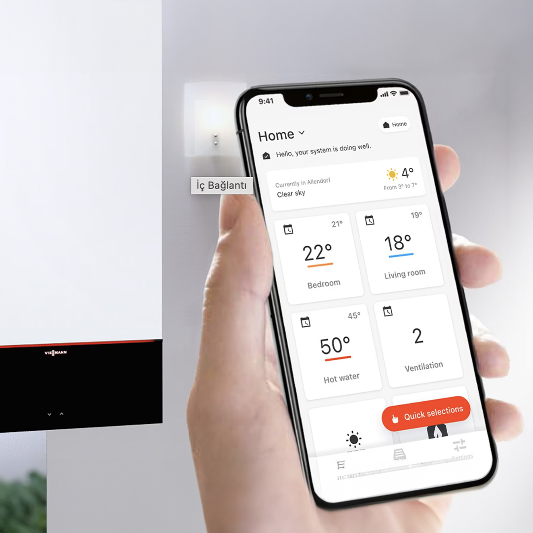 Resim Viessmann Vitodens Connect 19KW Tam Yoğuşmalı Kombi Entegre Wifi Arayüzü