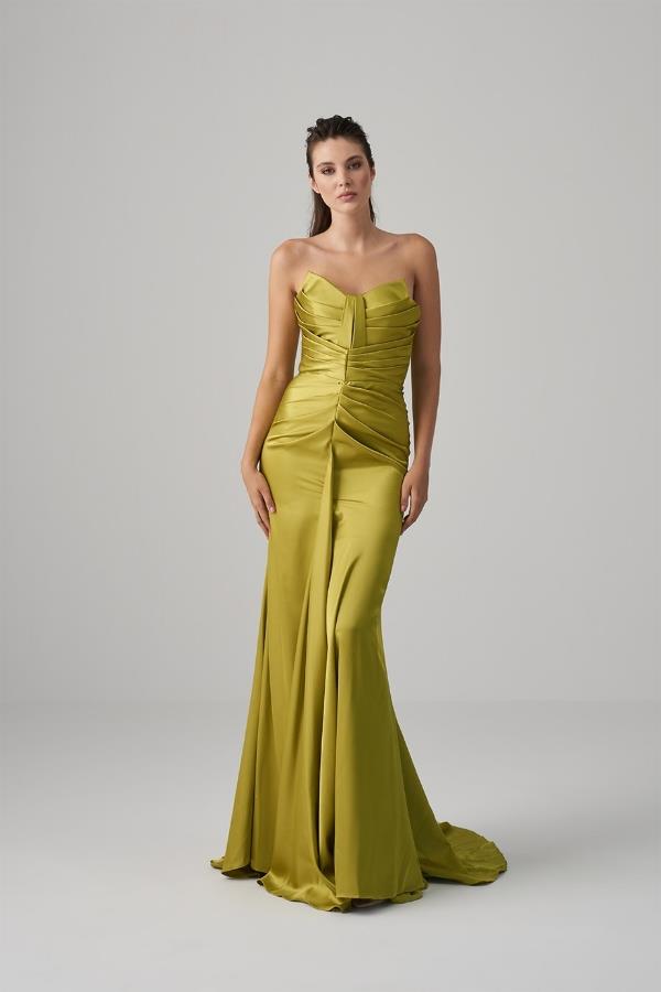 Picture of Lidia Front Drapeli Lime Dress