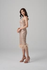 Picture of Keira Special Stamp Payet Embroidered Strapless Skirt Dress